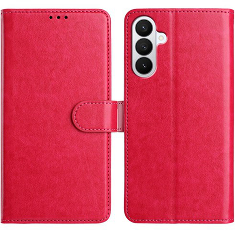 For Samsung Galaxy A57 5G Wallet Phone Case Stand PU Leather Folio Flip Cover with 8 Card Slot - Rose
