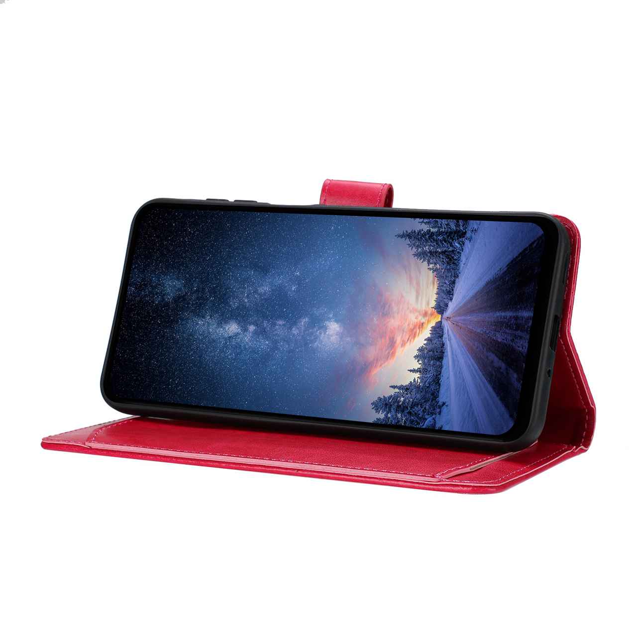 For Samsung Galaxy A57 5G Wallet Phone Case Stand PU Leather Folio Flip Cover with 8 Card Slot - Rose