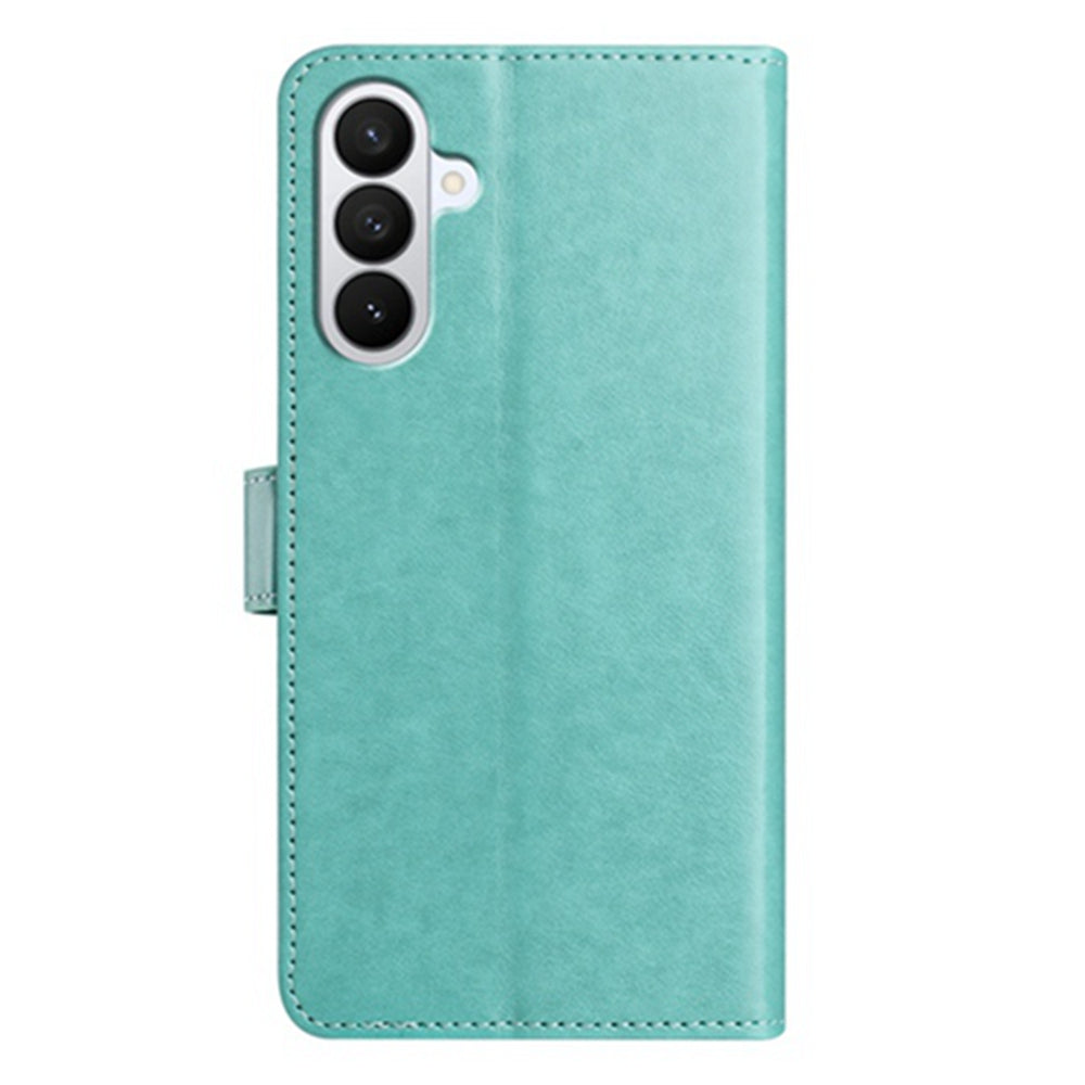 For Samsung Galaxy A57 5G Wallet Phone Case Stand PU Leather Folio Flip Cover with 8 Card Slot - Green