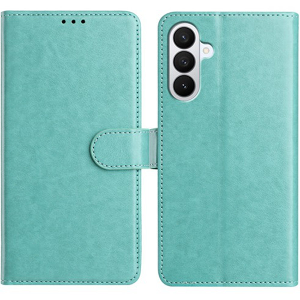 For Samsung Galaxy A57 5G Wallet Phone Case Stand PU Leather Folio Flip Cover with 8 Card Slot - Green