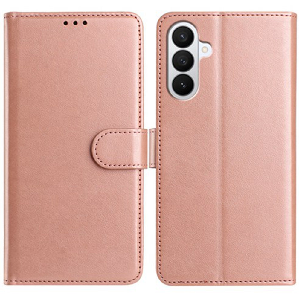 For Samsung Galaxy A57 5G Wallet Phone Case Stand PU Leather Folio Flip Cover with 8 Card Slot - Rose Gold