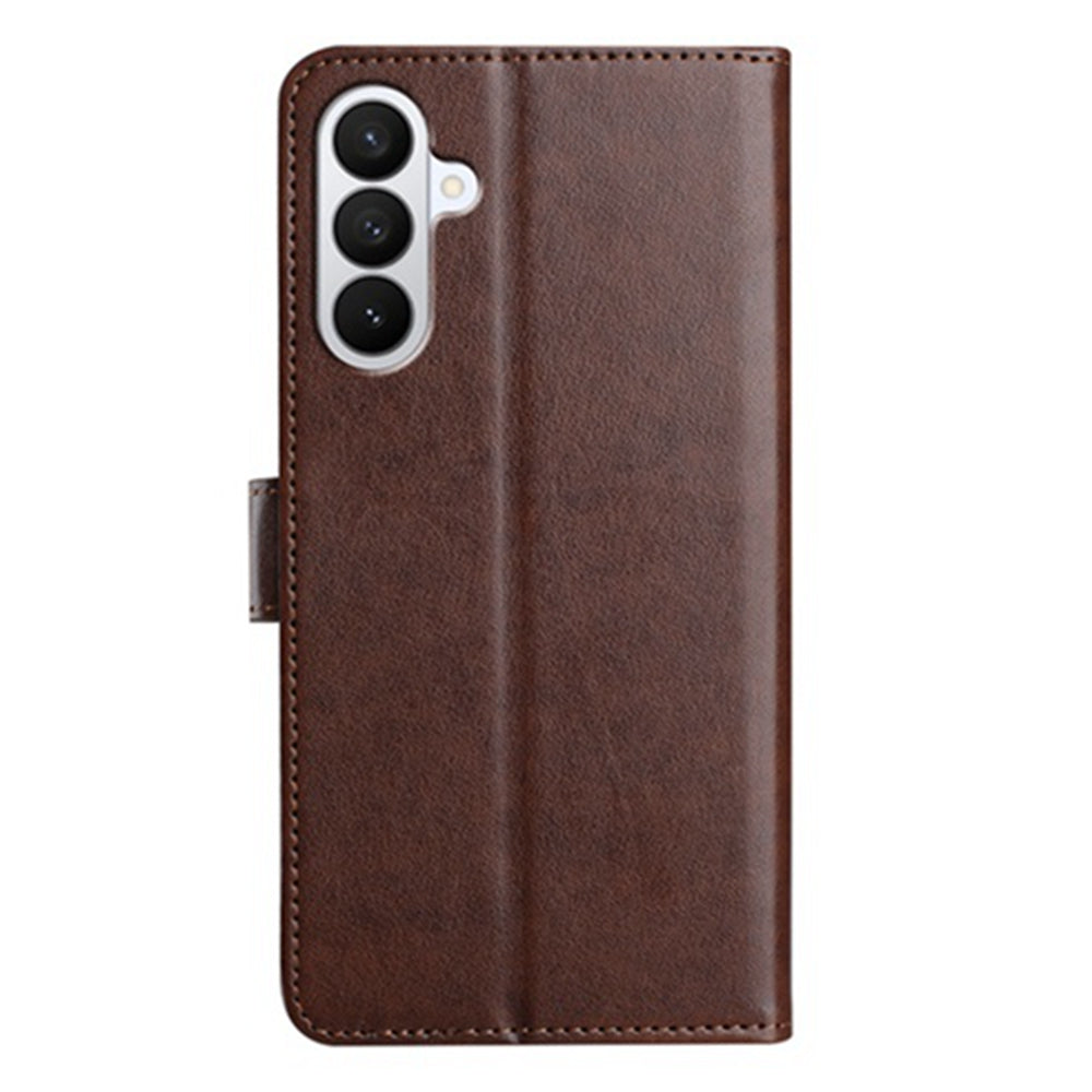For Samsung Galaxy A57 5G Wallet Phone Case Stand PU Leather Folio Flip Cover with 8 Card Slot - Coffee