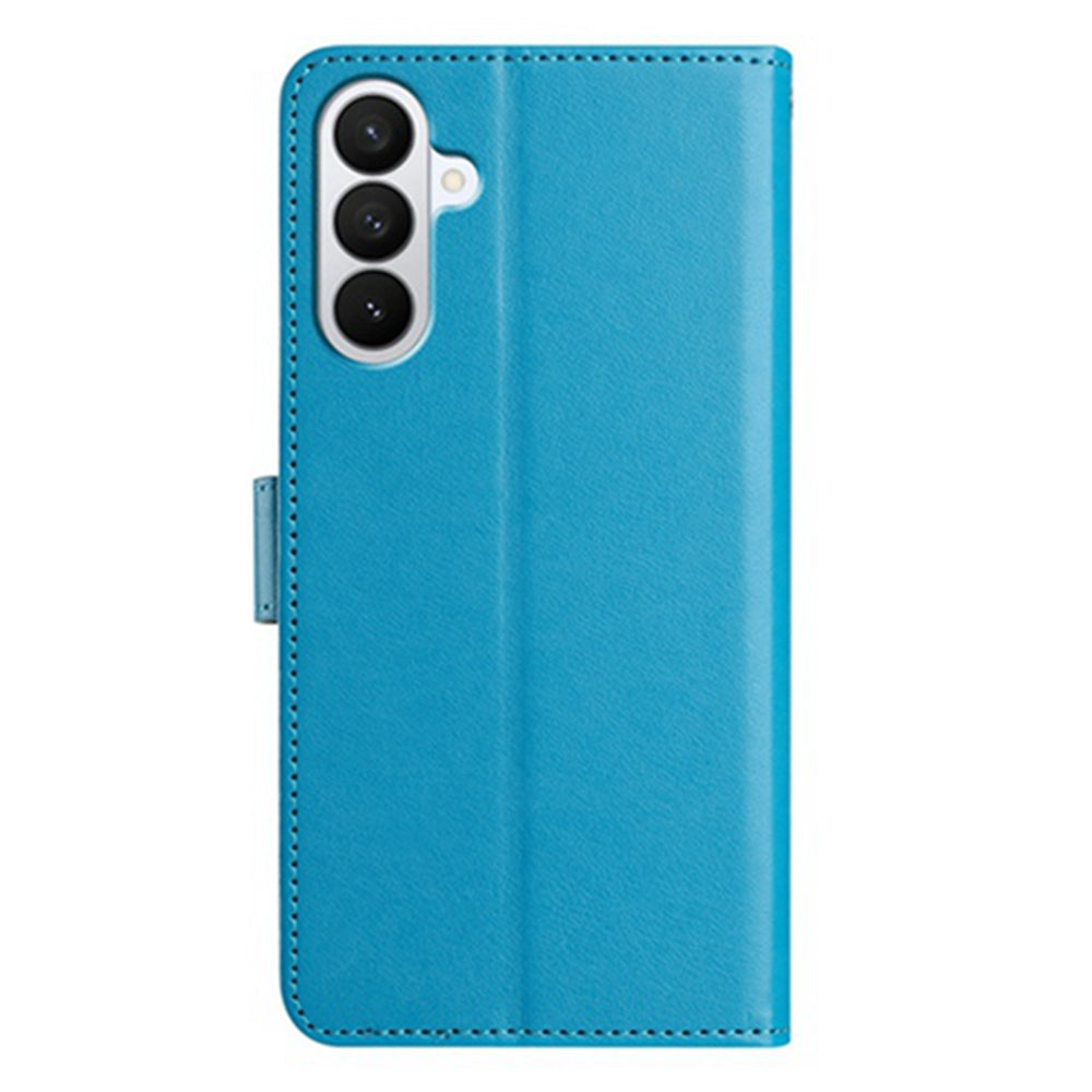 For Samsung Galaxy A57 5G Wallet Phone Case Stand PU Leather Folio Flip Cover with 8 Card Slot - Sky Blue