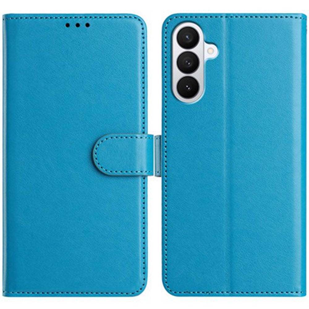 For Samsung Galaxy A57 5G Wallet Phone Case Stand PU Leather Folio Flip Cover with 8 Card Slot - Sky Blue