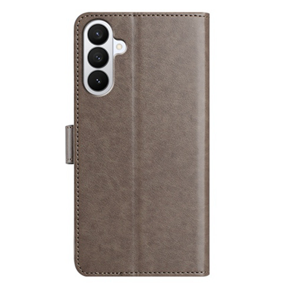 For Samsung Galaxy A57 5G Wallet Phone Case Stand PU Leather Folio Flip Cover with 8 Card Slot - Grey