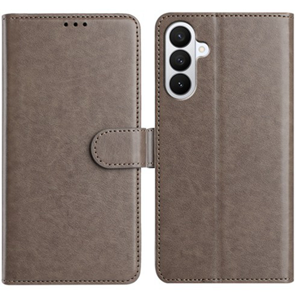 For Samsung Galaxy A57 5G Wallet Phone Case Stand PU Leather Folio Flip Cover with 8 Card Slot - Grey