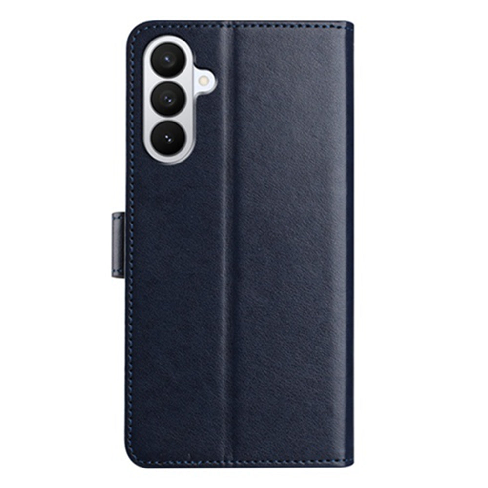 For Samsung Galaxy A57 5G Wallet Phone Case Stand PU Leather Folio Flip Cover with 8 Card Slot - Dark Blue