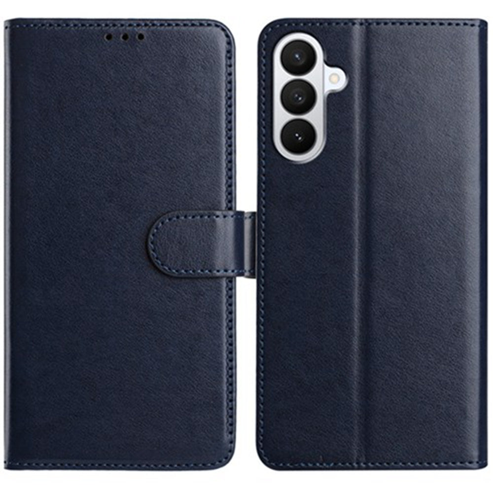 For Samsung Galaxy A57 5G Wallet Phone Case Stand PU Leather Folio Flip Cover with 8 Card Slot - Dark Blue