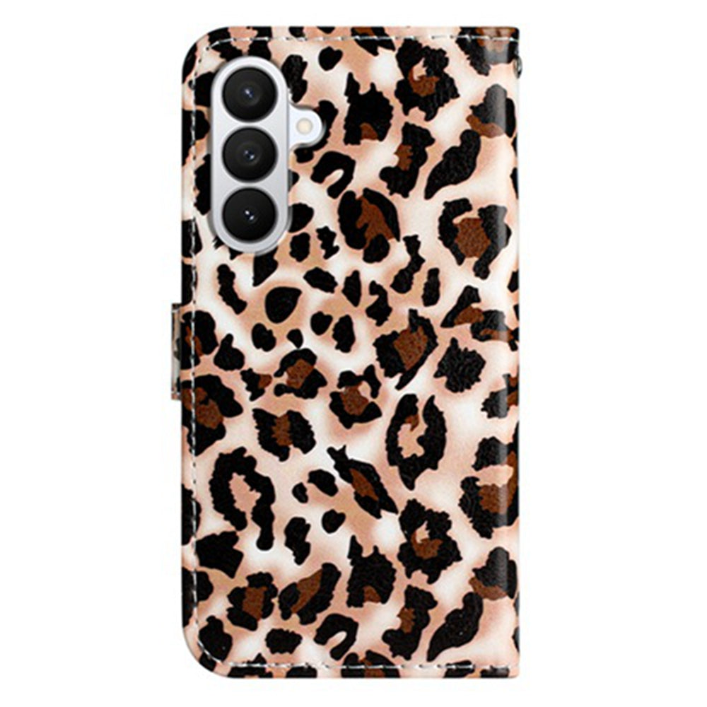 For Samsung Galaxy A57 5G Wallet Case  Printed Pattern PU Leather Stand Phone Cover with Strap - Leopard Print