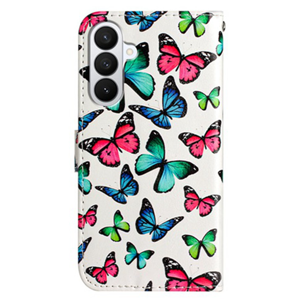 For Samsung Galaxy A57 5G Wallet Case  Printed Pattern PU Leather Stand Phone Cover with Strap - Butterflies