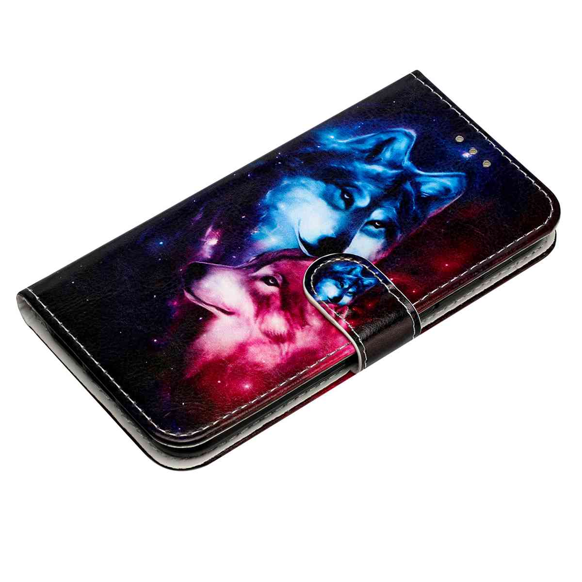 For Samsung Galaxy A57 5G Wallet Case  Printed Pattern PU Leather Stand Phone Cover with Strap - Pair Of Wolves
