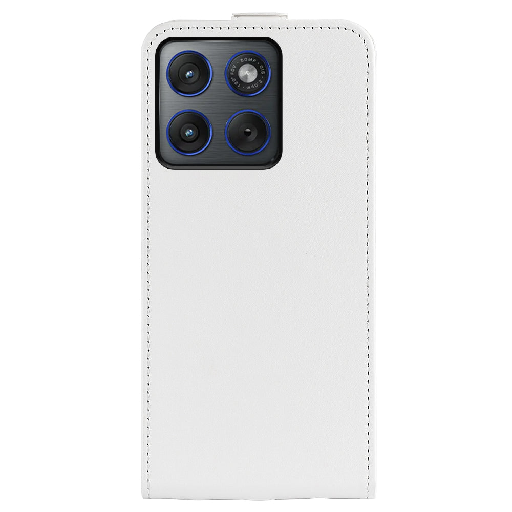 For Motorola Edge 70 5G Case with Card Slots Vertical Flip Leather Phone Cover -  White