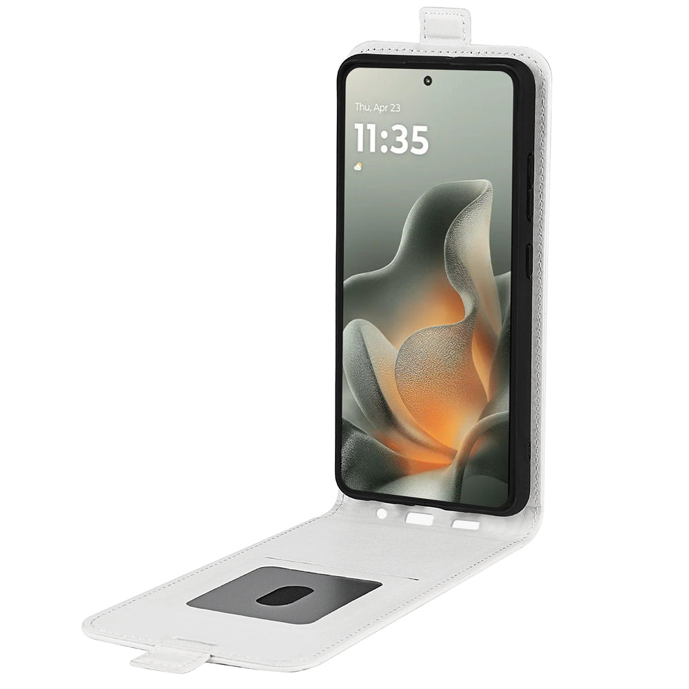 For Motorola Edge 70 5G Case with Card Slots Vertical Flip Leather Phone Cover -  White