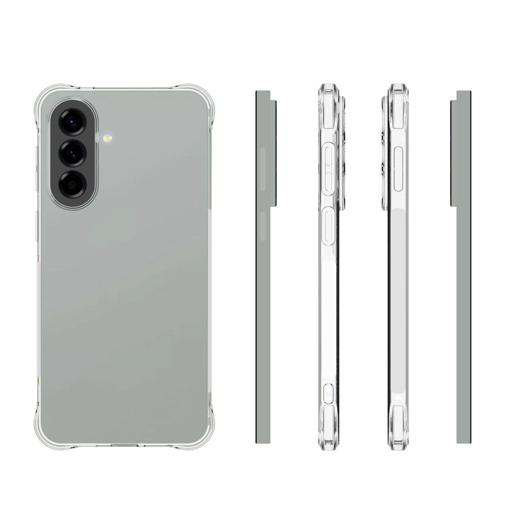 For Samsung Galaxy A57 5G Case WANLONFENG WL Series 2.0mm TPU Phone Cover with Tempered Glass Film - Transparent