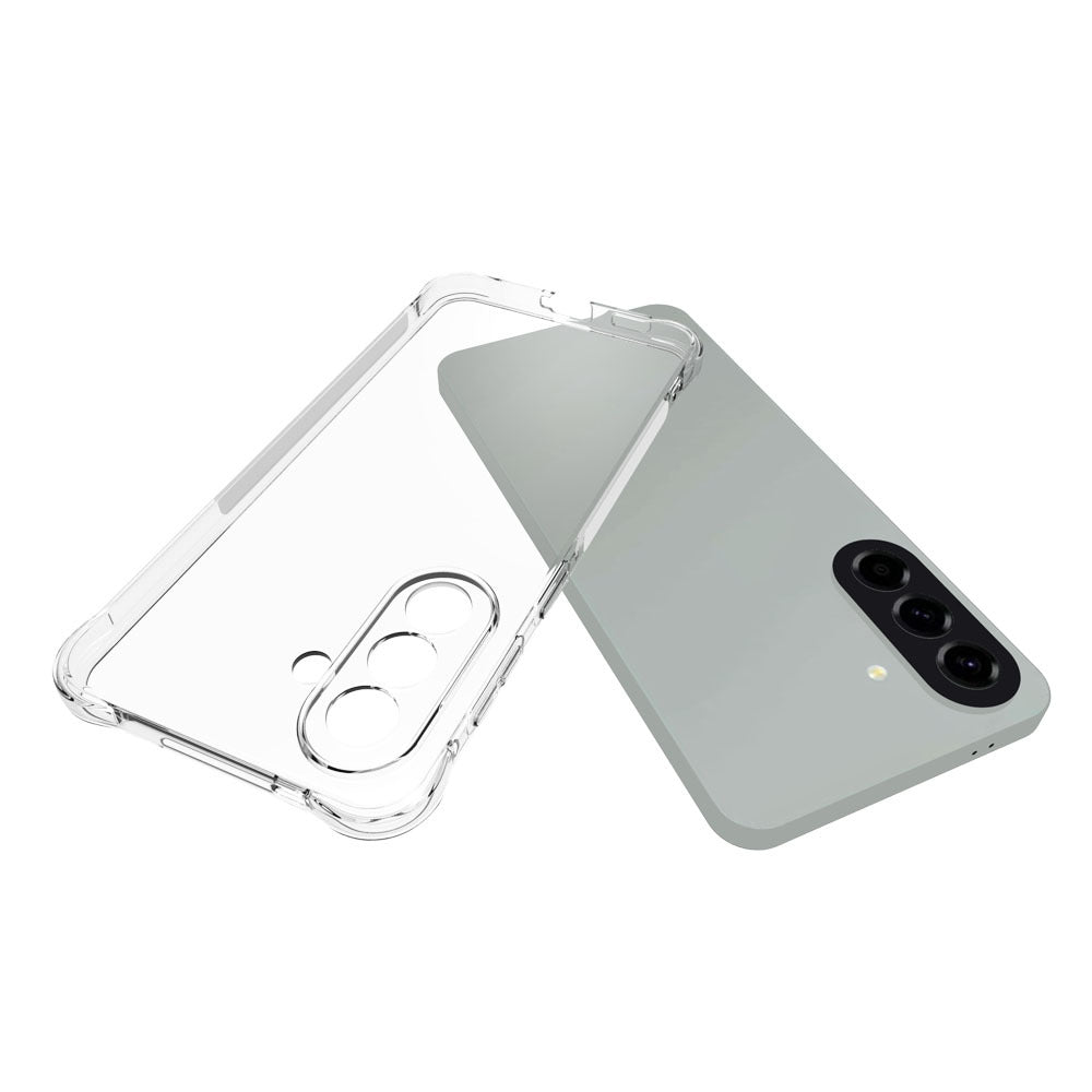 For Samsung Galaxy A57 5G Case WANLONFENG WL Series 2.0mm TPU Phone Cover with Tempered Glass Film - Transparent