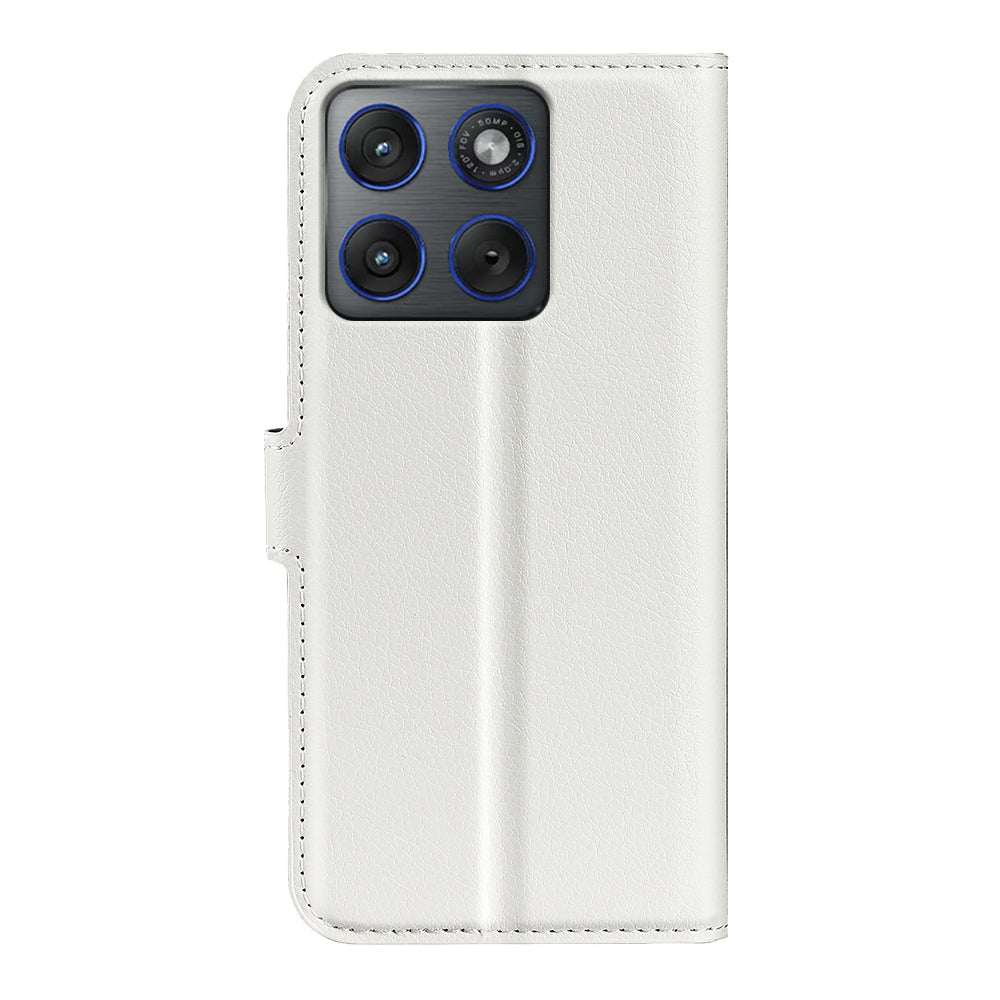 For Motorola Edge 70 5G Case Litchi Texture Shockproof Leather Wallet Phone Cover -  White