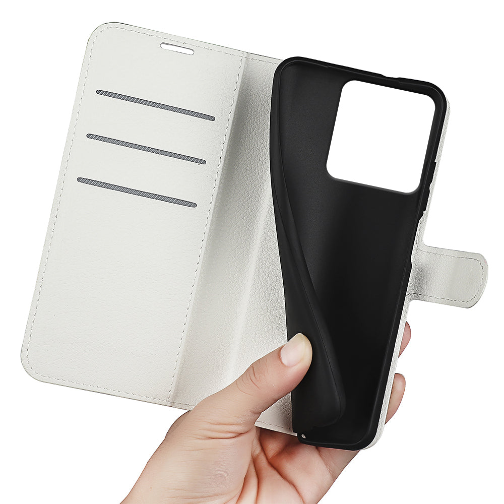 For Motorola Edge 70 5G Case Litchi Texture Shockproof Leather Wallet Phone Cover -  White