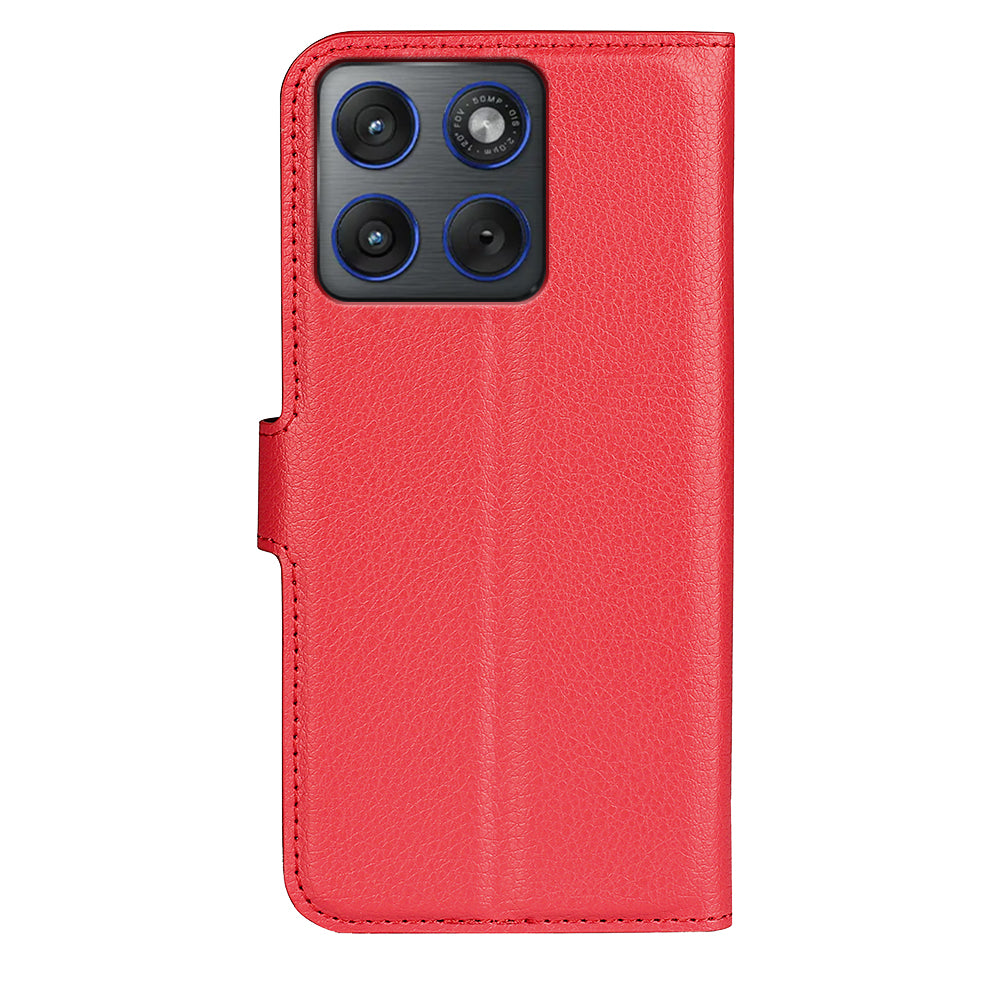 For Motorola Edge 70 5G Case Litchi Texture Shockproof Leather Wallet Phone Cover - Red