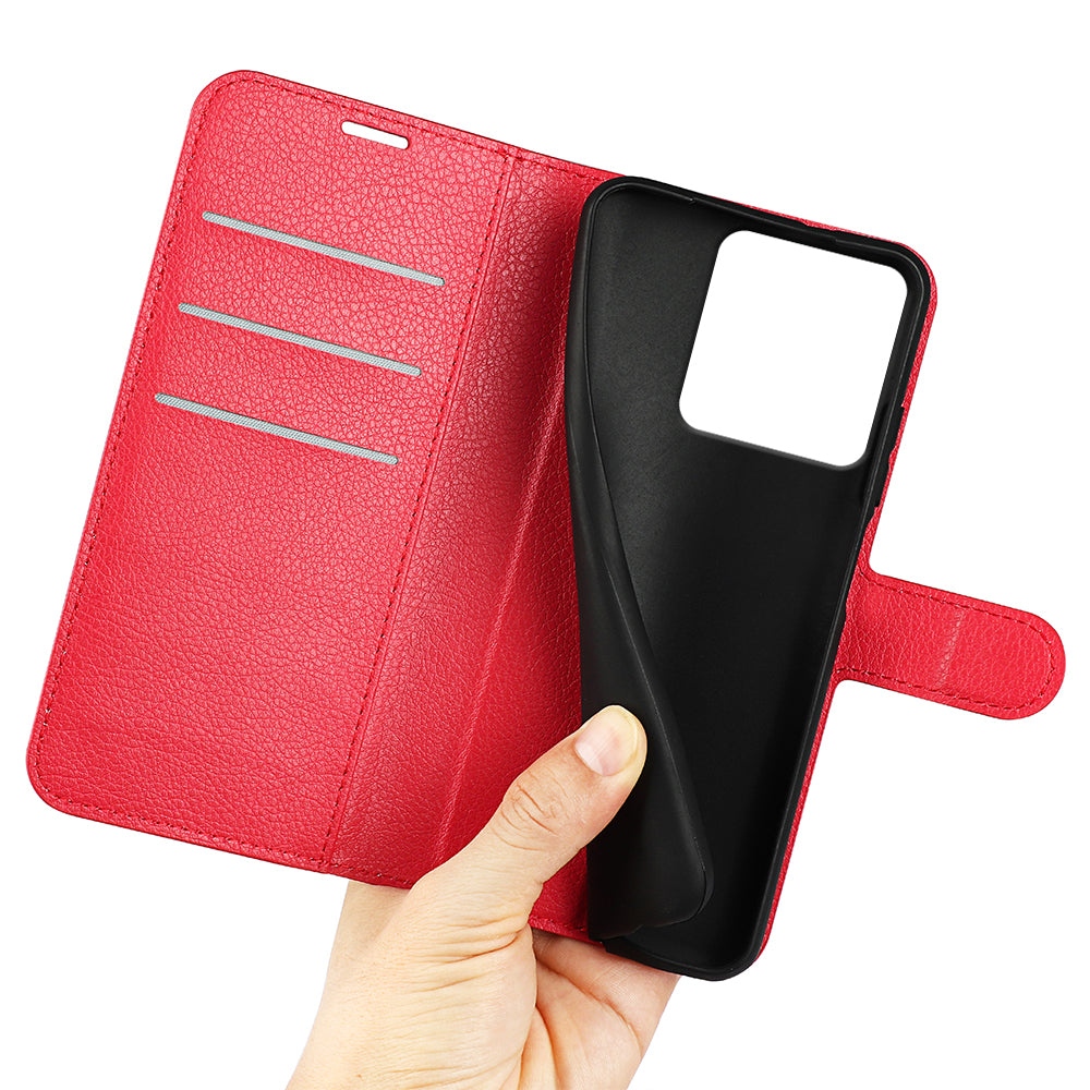 For Motorola Edge 70 5G Case Litchi Texture Shockproof Leather Wallet Phone Cover - Red