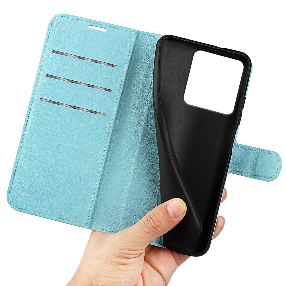 For Motorola Edge 70 5G Case Litchi Texture Shockproof Leather Wallet Phone Cover - Blue