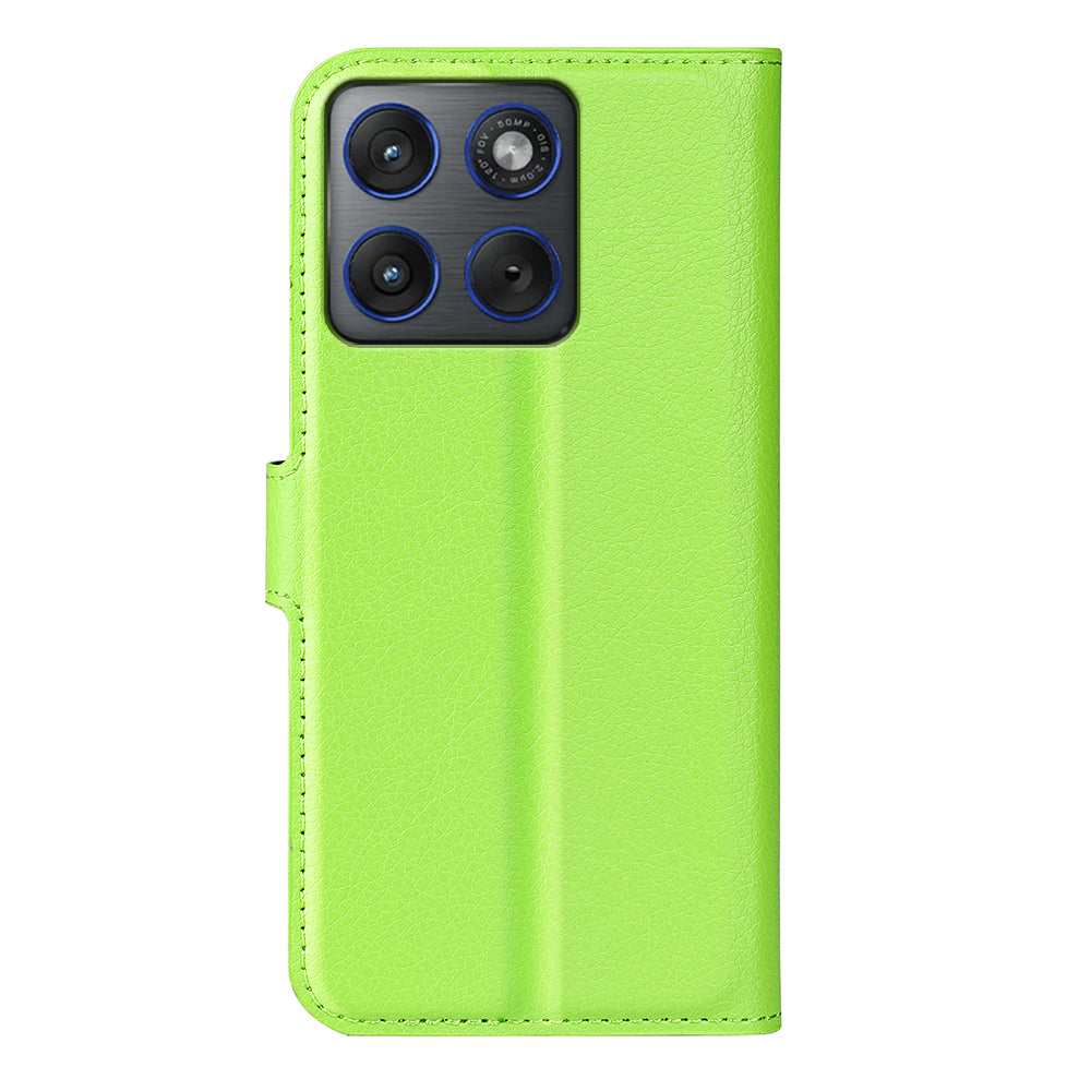 For Motorola Edge 70 5G Case Litchi Texture Shockproof Leather Wallet Phone Cover - Green