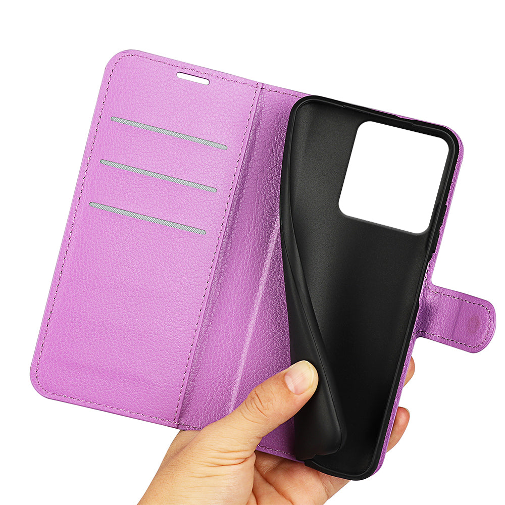 For Motorola Edge 70 5G Case Litchi Texture Shockproof Leather Wallet Phone Cover - Purple