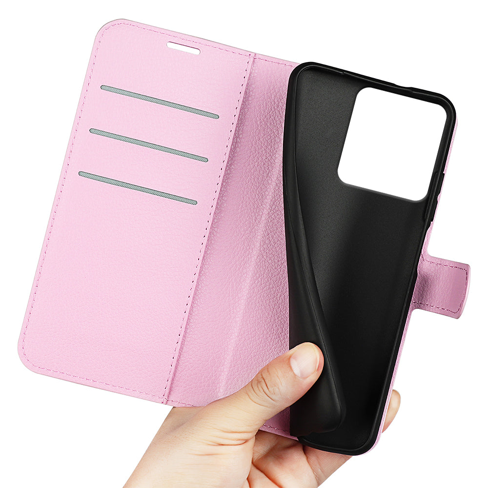 For Motorola Edge 70 5G Case Litchi Texture Shockproof Leather Wallet Phone Cover -  Pink