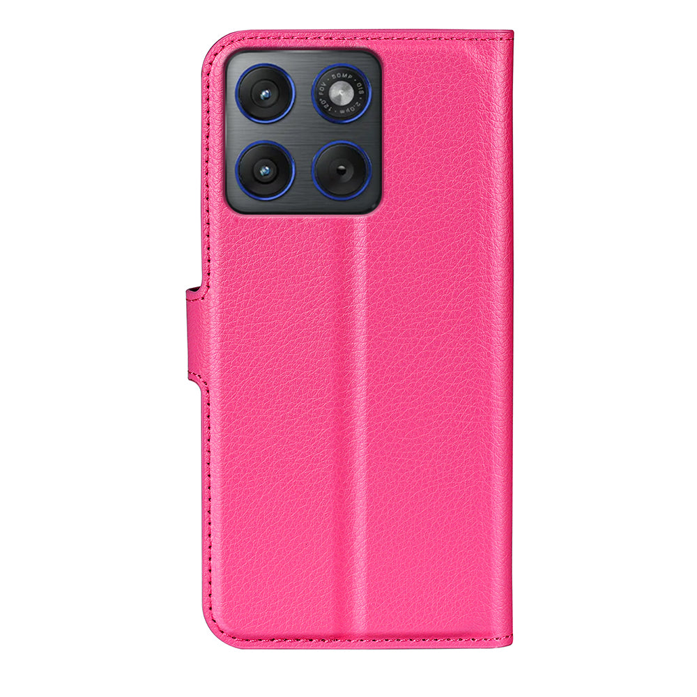 For Motorola Edge 70 5G Case Litchi Texture Shockproof Leather Wallet Phone Cover - Rose Red