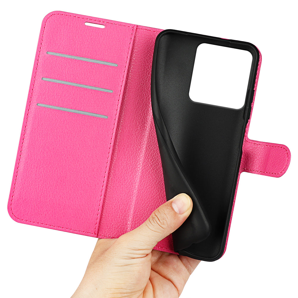 For Motorola Edge 70 5G Case Litchi Texture Shockproof Leather Wallet Phone Cover - Rose Red