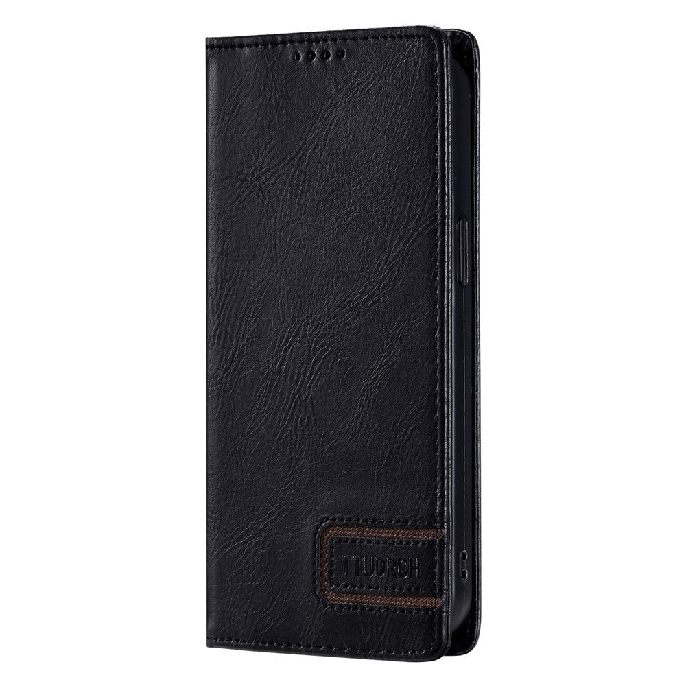 TTUDRCH Style 007 For Motorola Edge 70 5G Leather Case RFID Blocking Wallet Stand Phone Cover - Black