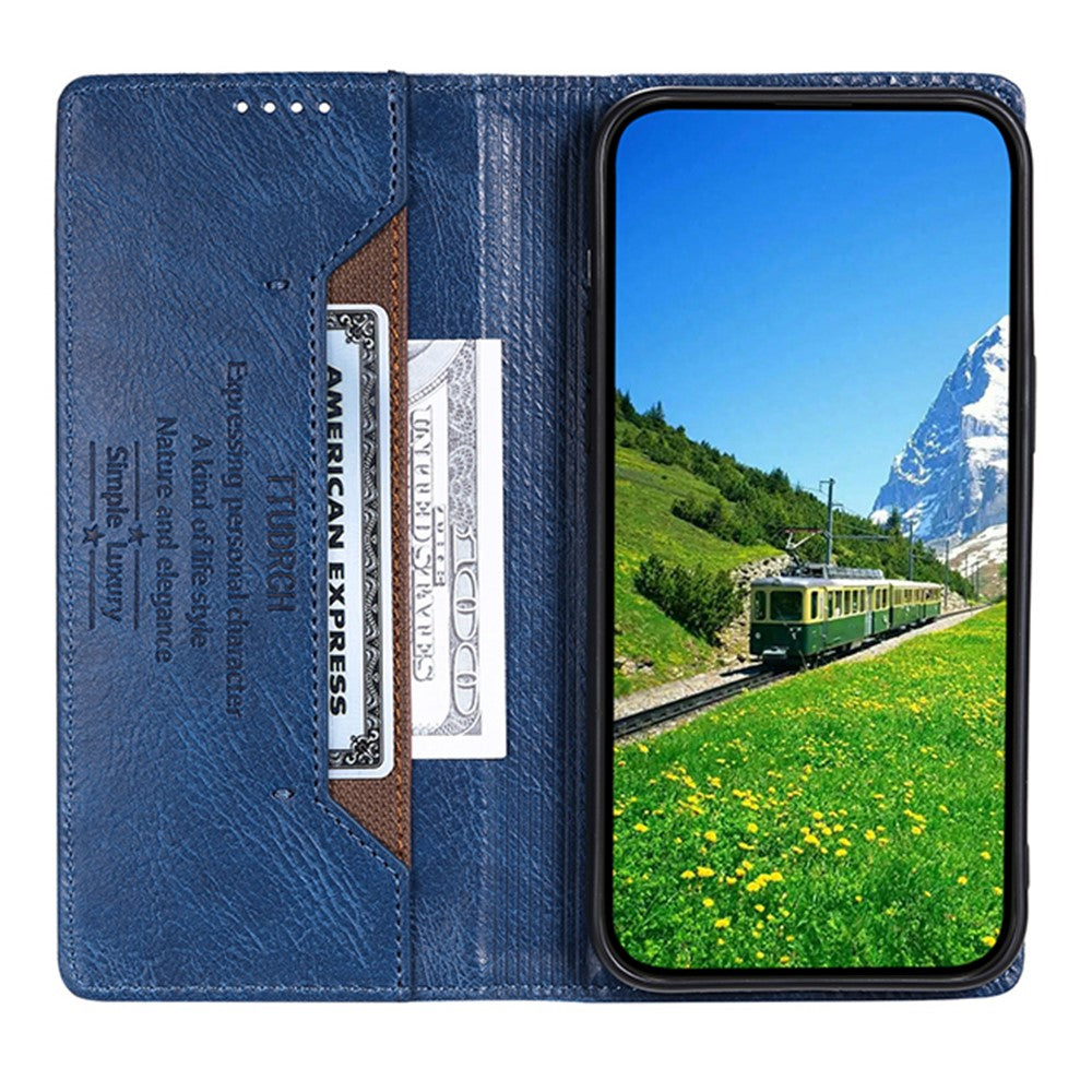 TTUDRCH Style 007 For Motorola Edge 70 5G Leather Case RFID Blocking Wallet Stand Phone Cover - Blue