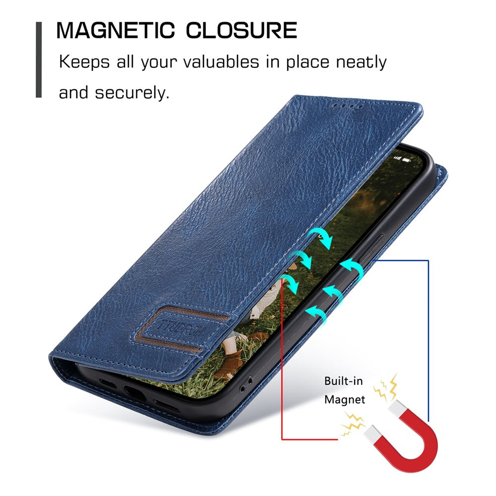 TTUDRCH Style 007 For Motorola Edge 70 5G Leather Case RFID Blocking Wallet Stand Phone Cover - Blue