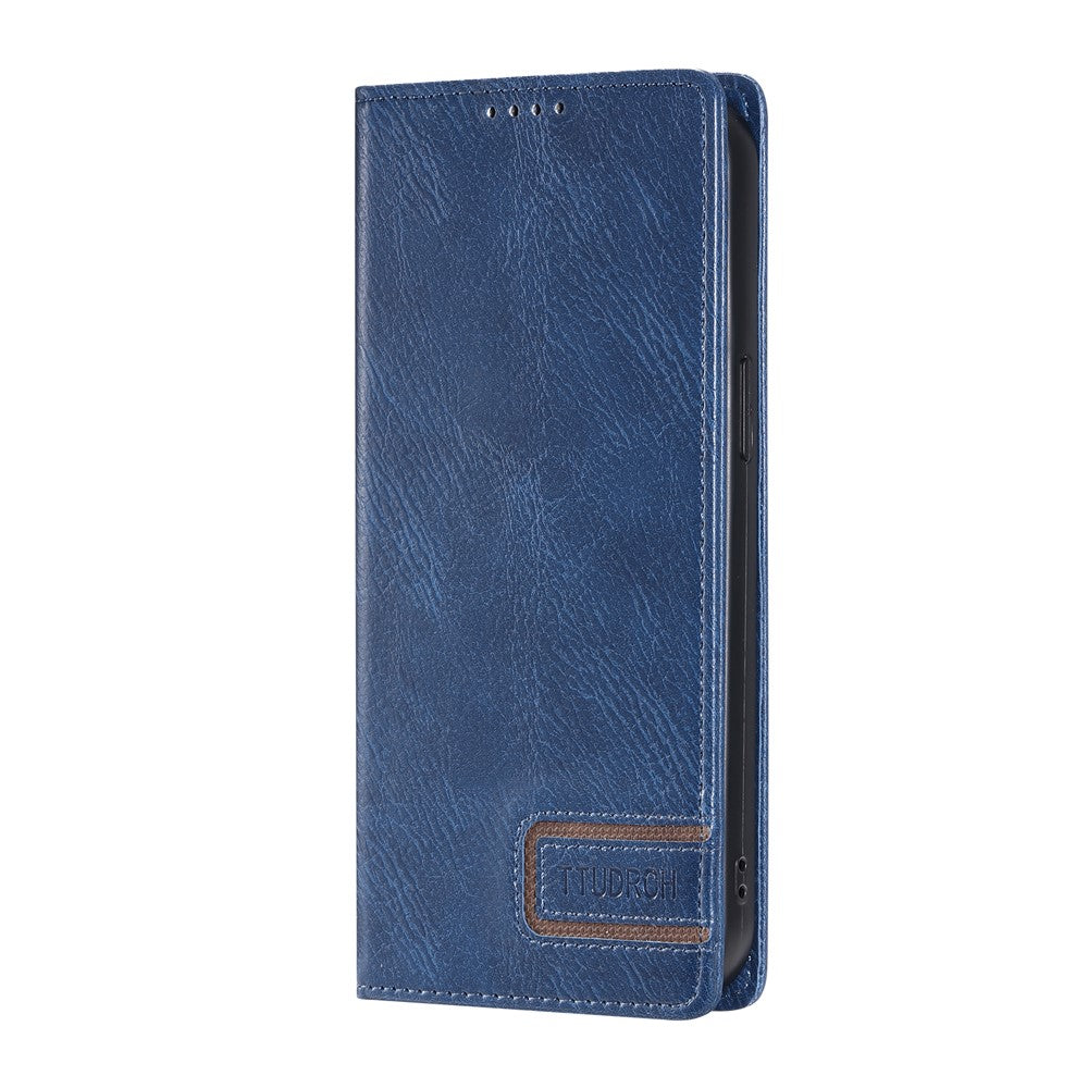 TTUDRCH Style 007 For Motorola Edge 70 5G Leather Case RFID Blocking Wallet Stand Phone Cover - Blue