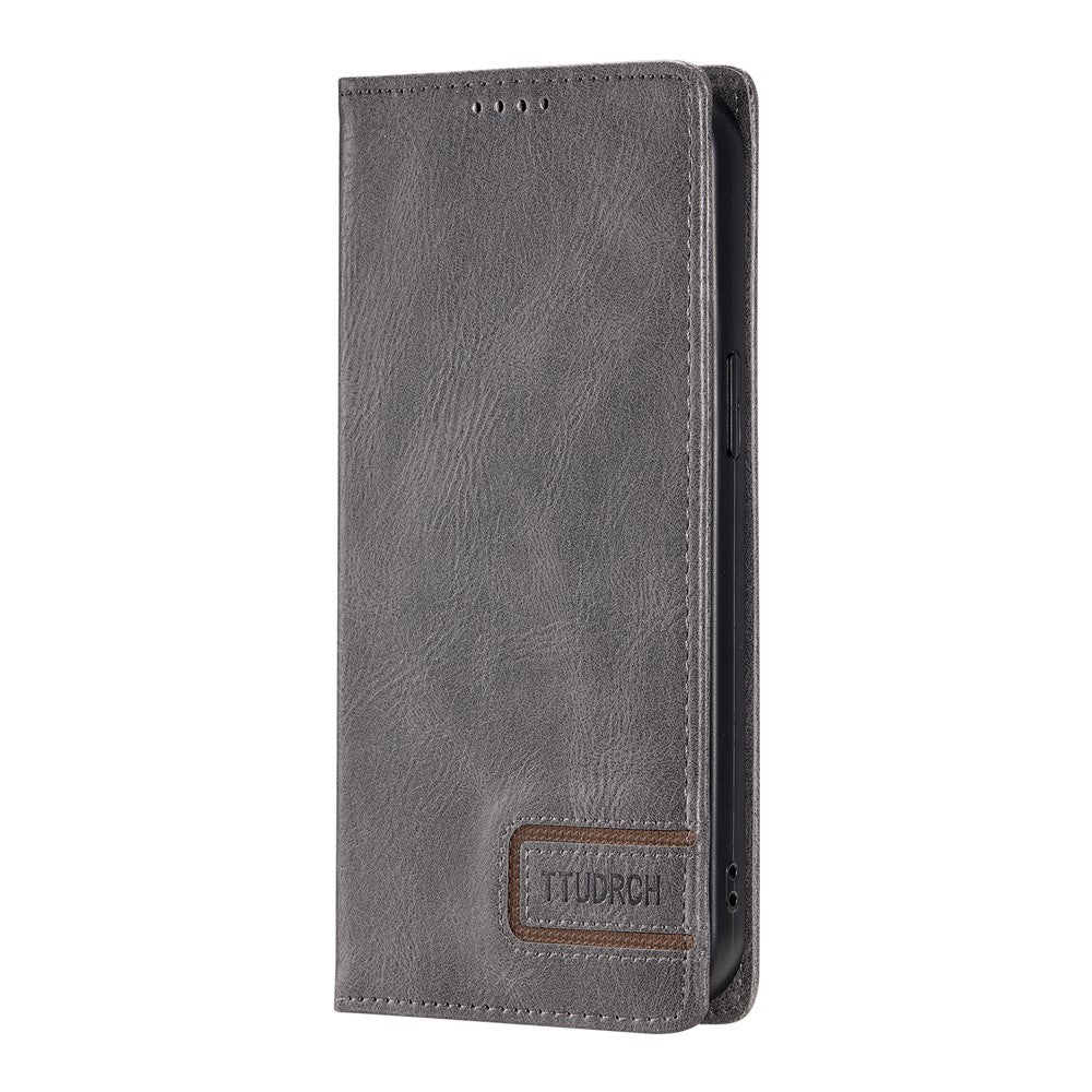 TTUDRCH Style 007 For Motorola Edge 70 5G Leather Case RFID Blocking Wallet Stand Phone Cover - Grey