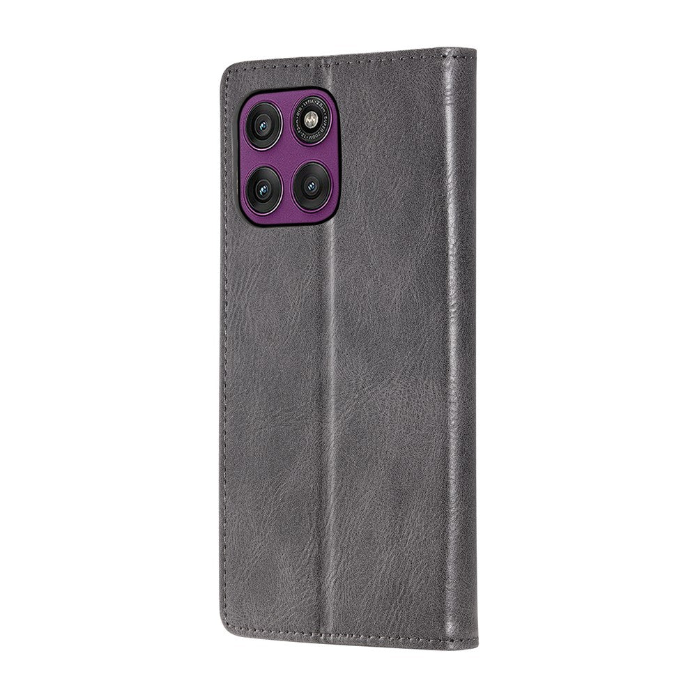 TTUDRCH Style 007 For Motorola Edge 70 5G Leather Case RFID Blocking Wallet Stand Phone Cover - Grey