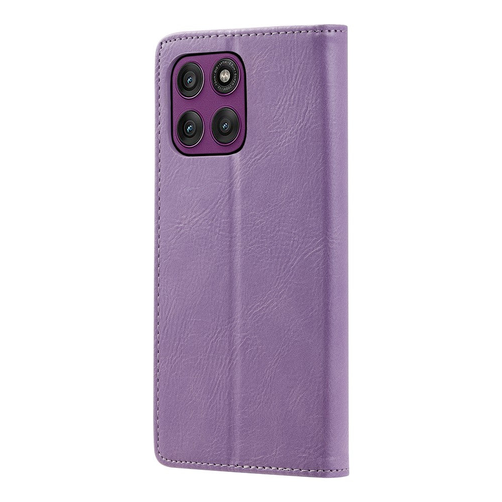 TTUDRCH Style 007 For Motorola Edge 70 5G Leather Case RFID Blocking Wallet Stand Phone Cover - Purple