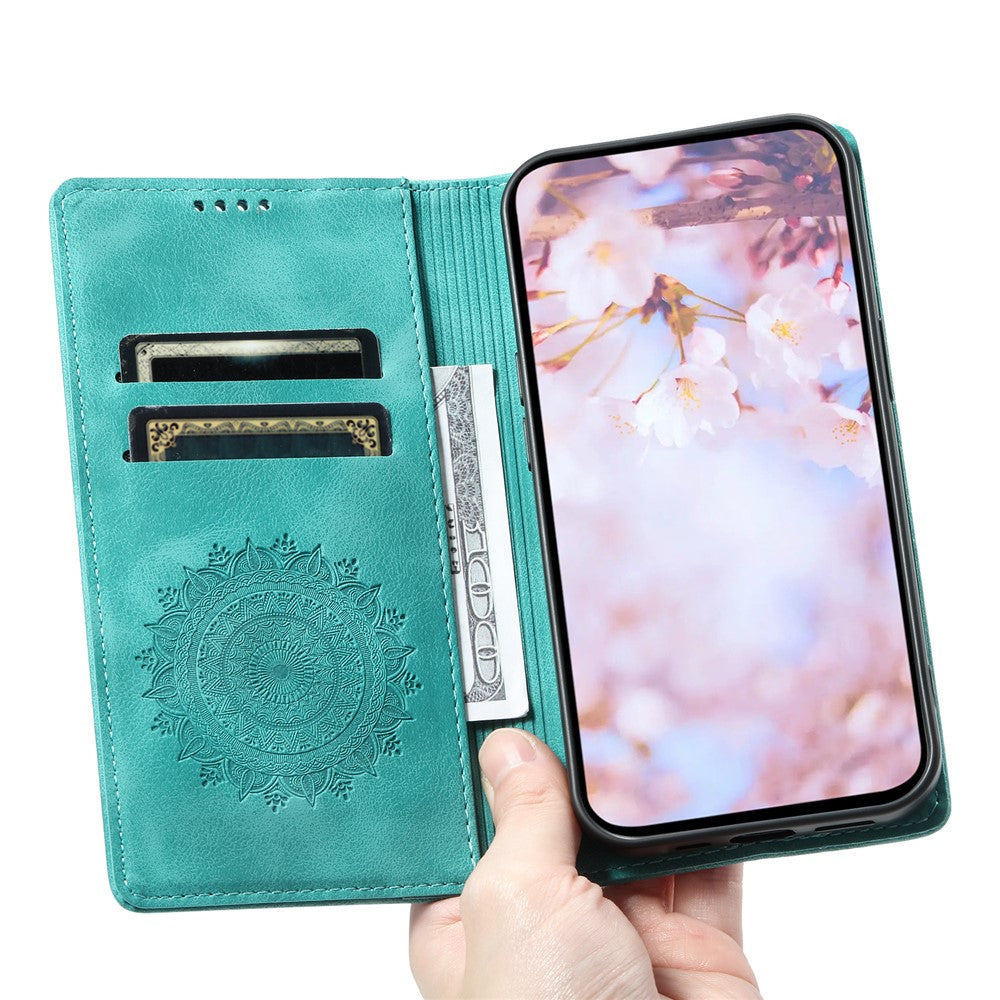 For Motorola Edge 70 5G Case Magnetic Closing Leather Phone Cover Pattern Imprinted - Mint Green