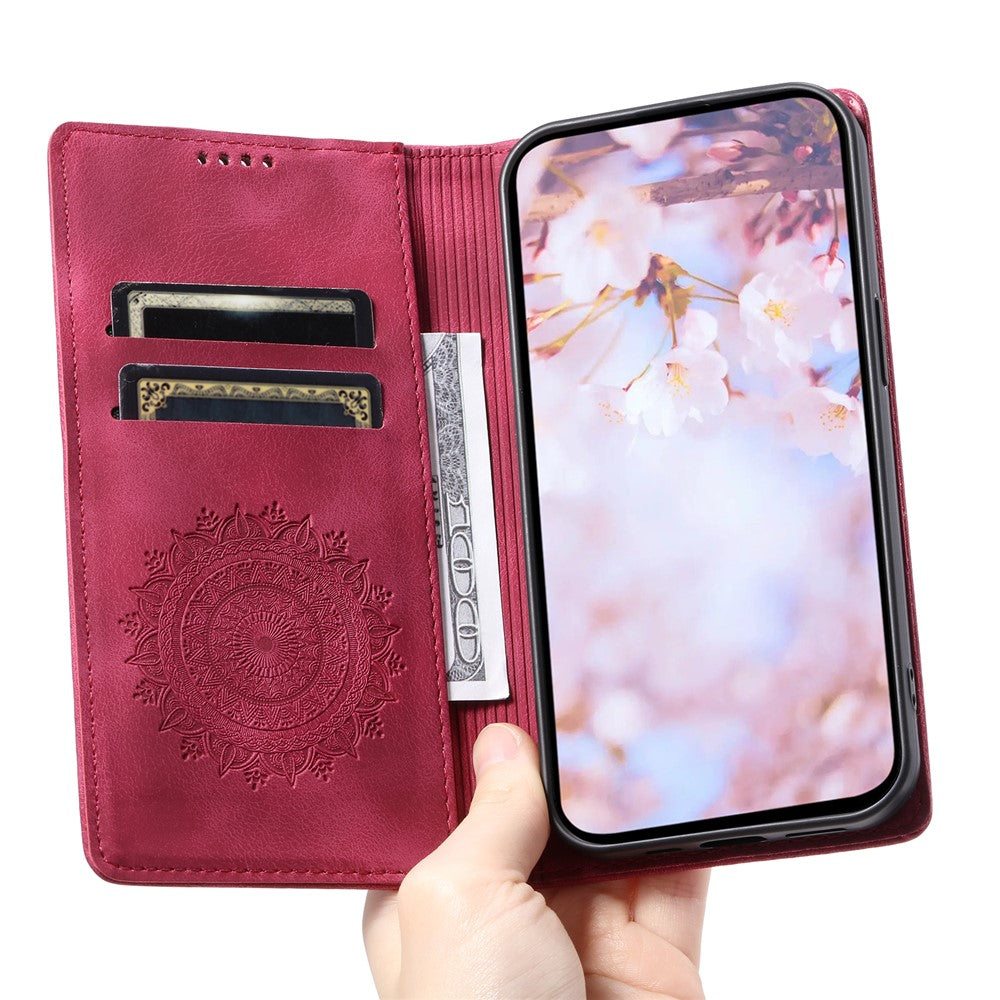 For Motorola Edge 70 5G Case Magnetic Closing Leather Phone Cover Pattern Imprinted - Rose