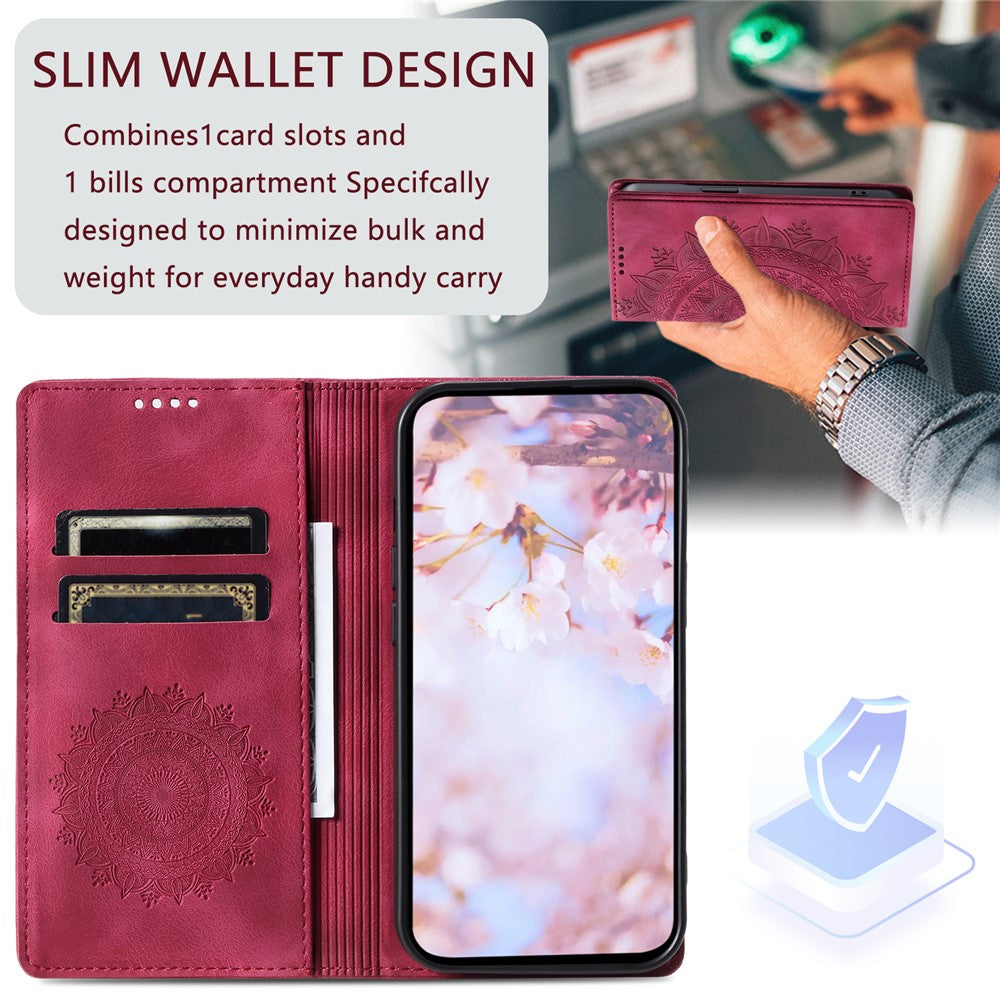 For Motorola Edge 70 5G Case Magnetic Closing Leather Phone Cover Pattern Imprinted - Rose