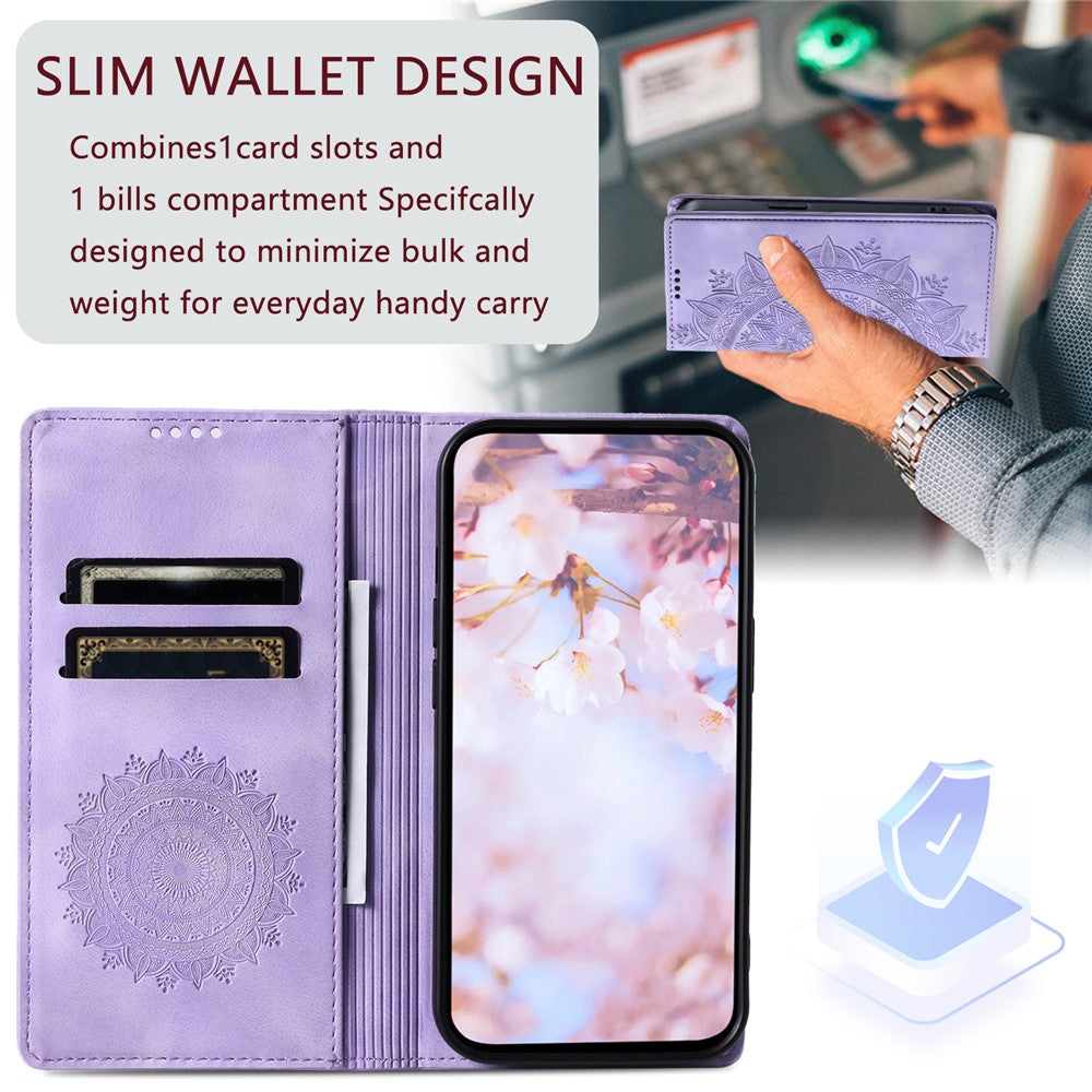 For Motorola Edge 70 5G Case Magnetic Closing Leather Phone Cover Pattern Imprinted - Purple