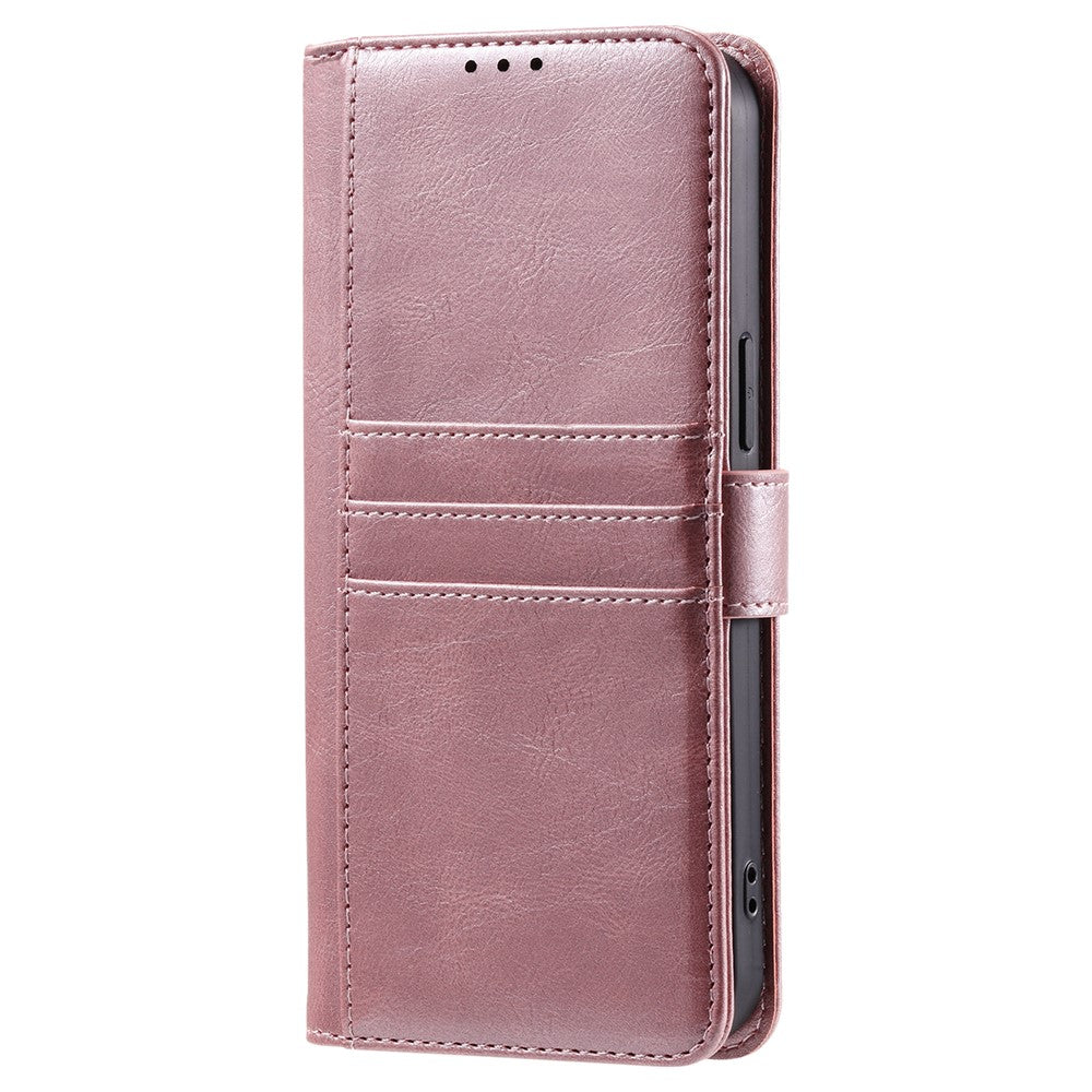 For Motorola Edge 70 5G Case 6 Card Slots PU Leather Anti-Fall Phone Cover with Wrist Strap - Rose Gold