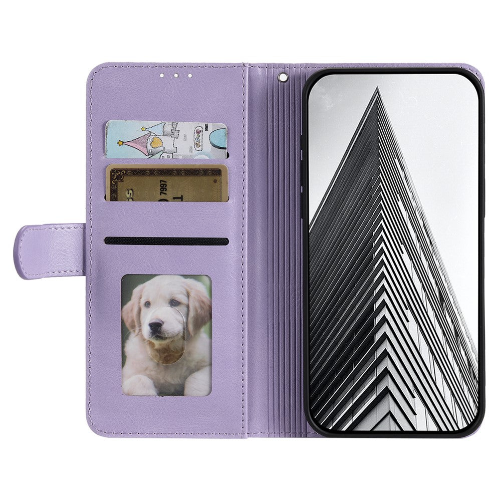 For Motorola Edge 70 5G Case 6 Card Slots PU Leather Anti-Fall Phone Cover with Wrist Strap - Purple