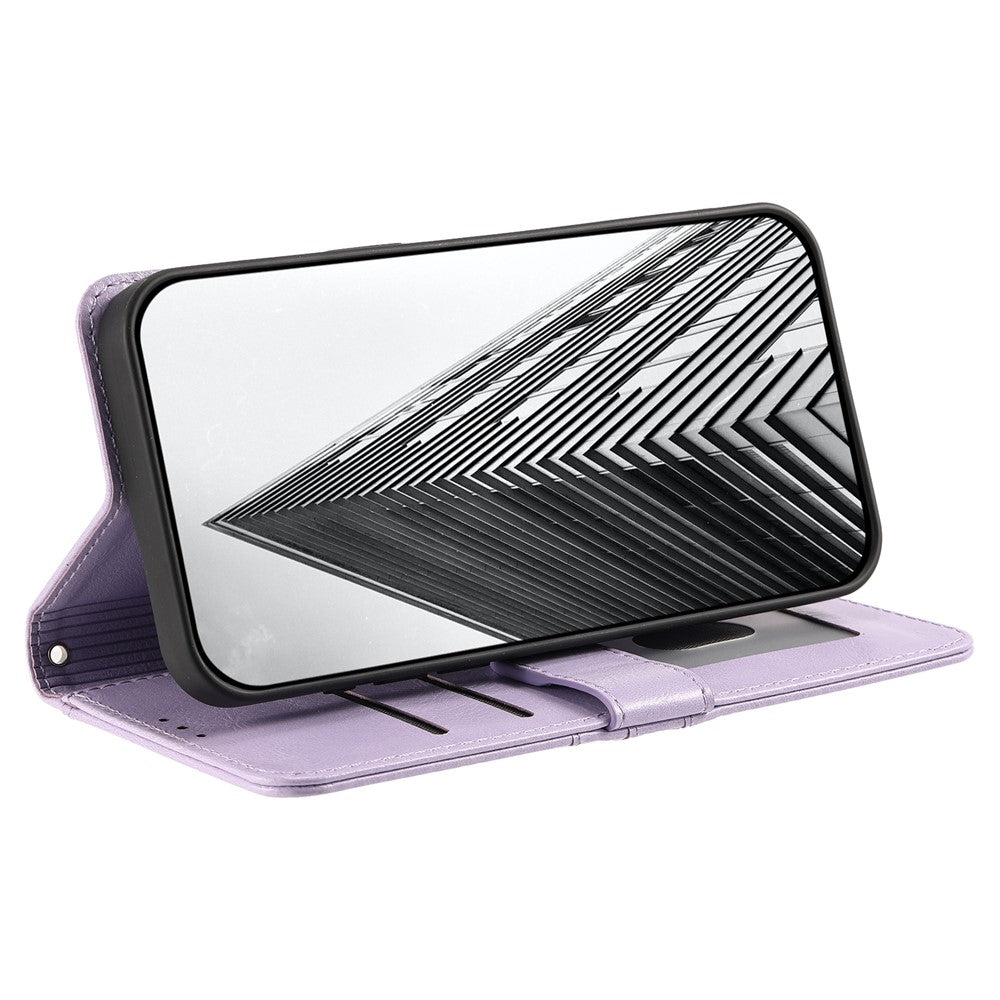 For Motorola Edge 70 5G Case 6 Card Slots PU Leather Anti-Fall Phone Cover with Wrist Strap - Purple