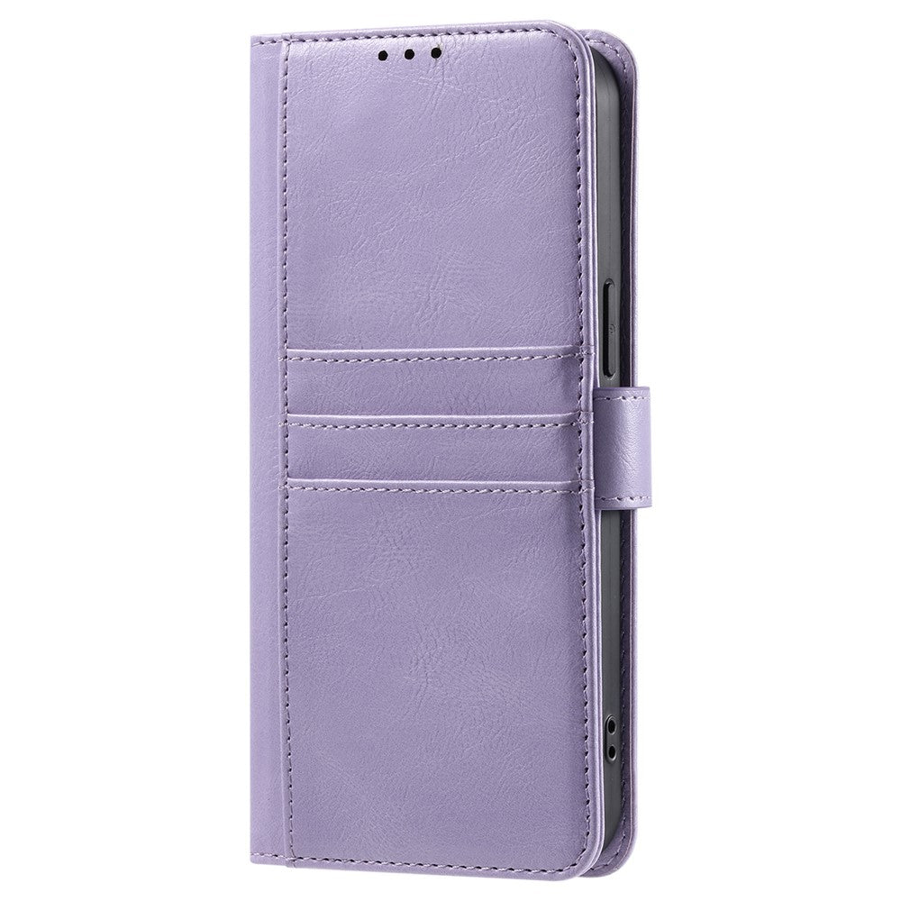 For Motorola Edge 70 5G Case 6 Card Slots PU Leather Anti-Fall Phone Cover with Wrist Strap - Purple