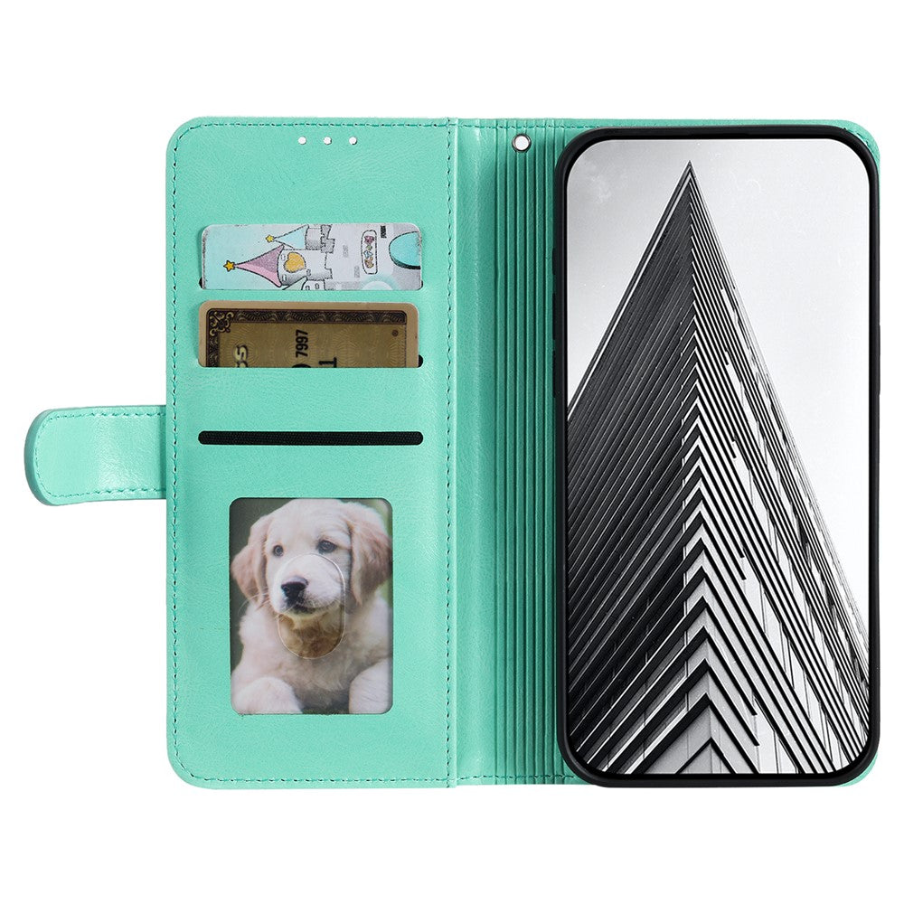 For Motorola Edge 70 5G Case 6 Card Slots PU Leather Anti-Fall Phone Cover with Wrist Strap - Mint Green