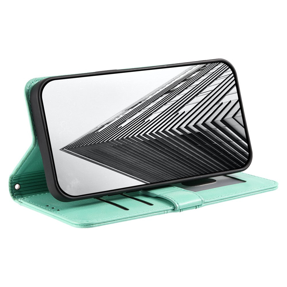 For Motorola Edge 70 5G Case 6 Card Slots PU Leather Anti-Fall Phone Cover with Wrist Strap - Mint Green