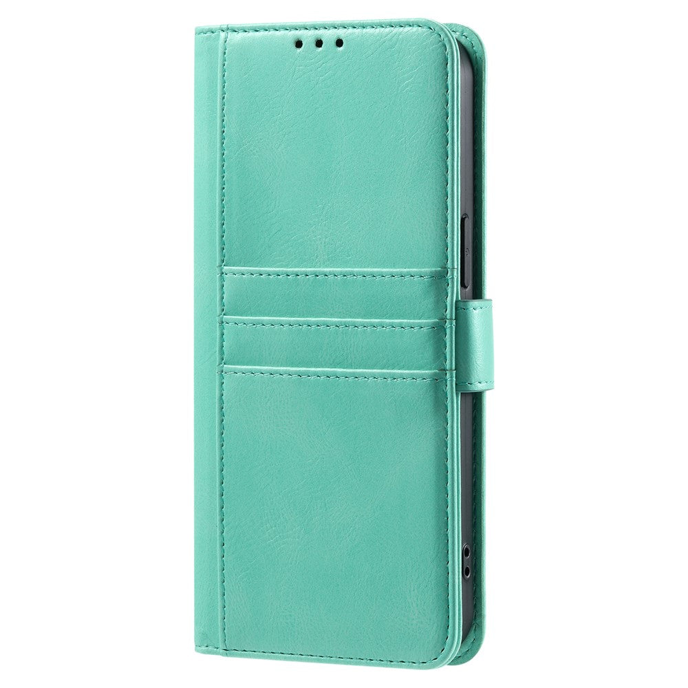 For Motorola Edge 70 5G Case 6 Card Slots PU Leather Anti-Fall Phone Cover with Wrist Strap - Mint Green