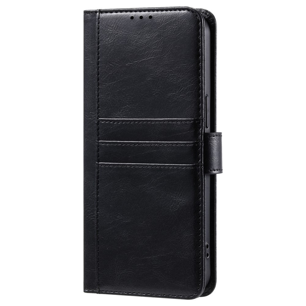 For Motorola Edge 70 5G Case 6 Card Slots PU Leather Anti-Fall Phone Cover with Wrist Strap - Black