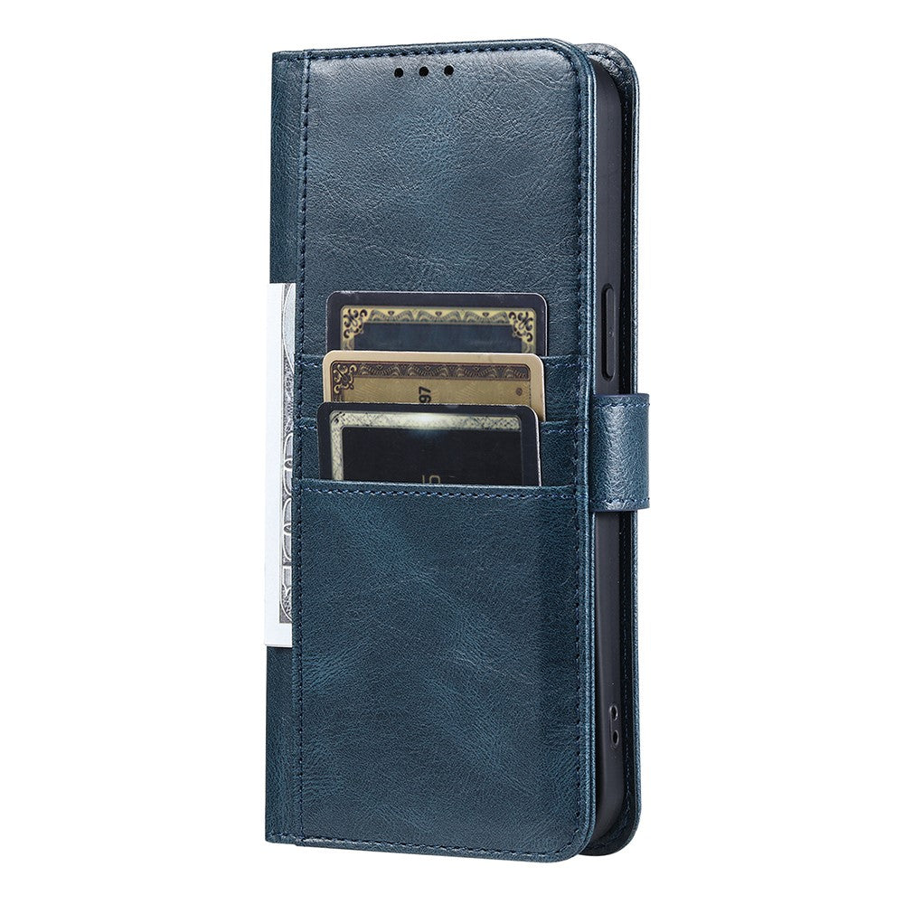 For Motorola Edge 70 5G Case 6 Card Slots PU Leather Anti-Fall Phone Cover with Wrist Strap - Blackish Green