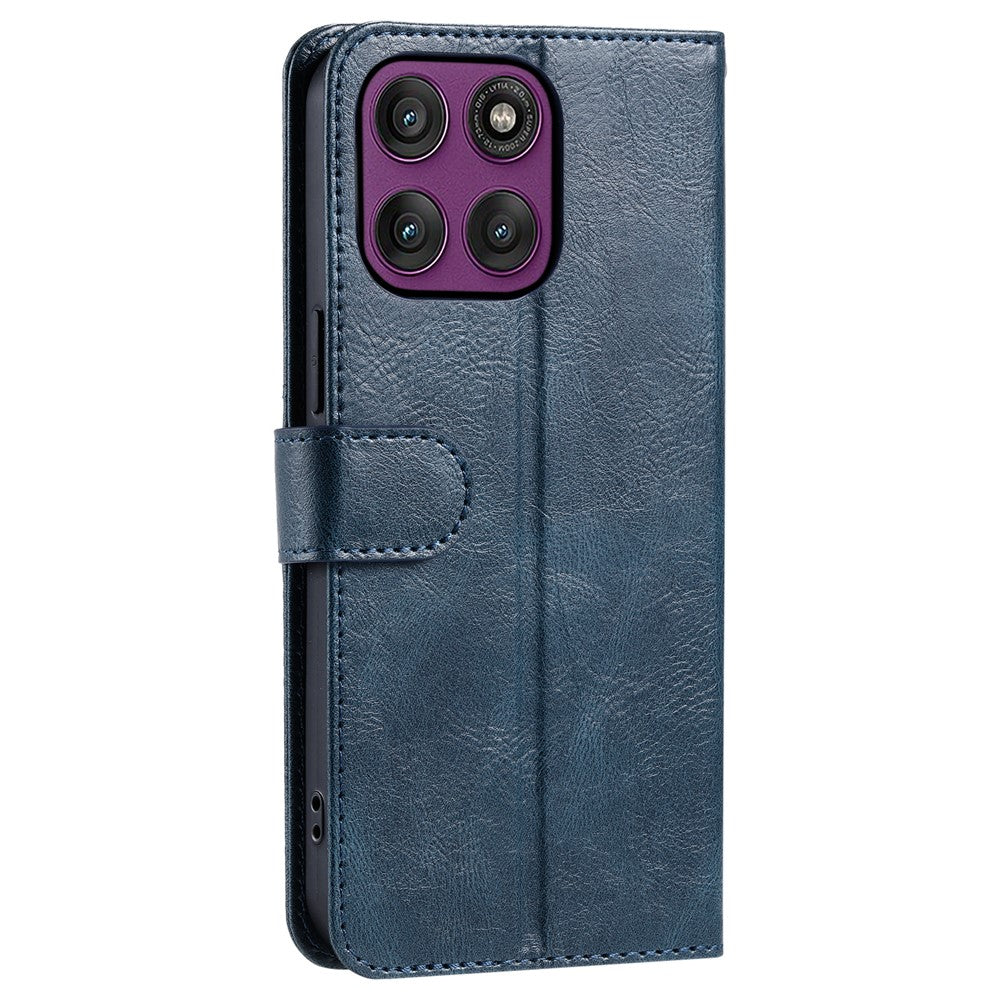 For Motorola Edge 70 5G Case 6 Card Slots PU Leather Anti-Fall Phone Cover with Wrist Strap - Blackish Green